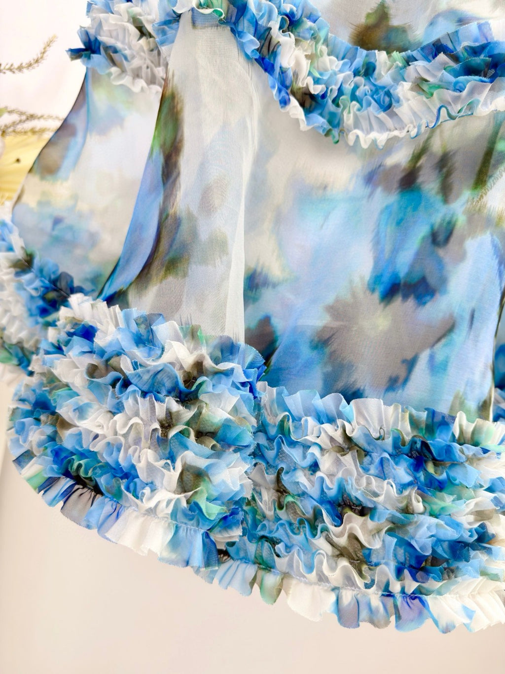 Zimmermann Alchemy Ruffle Mini Dress in Blue Poppy