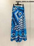 VIVARA HIGH-RISE SILK WIDE-LEG PANTS IN BLUE