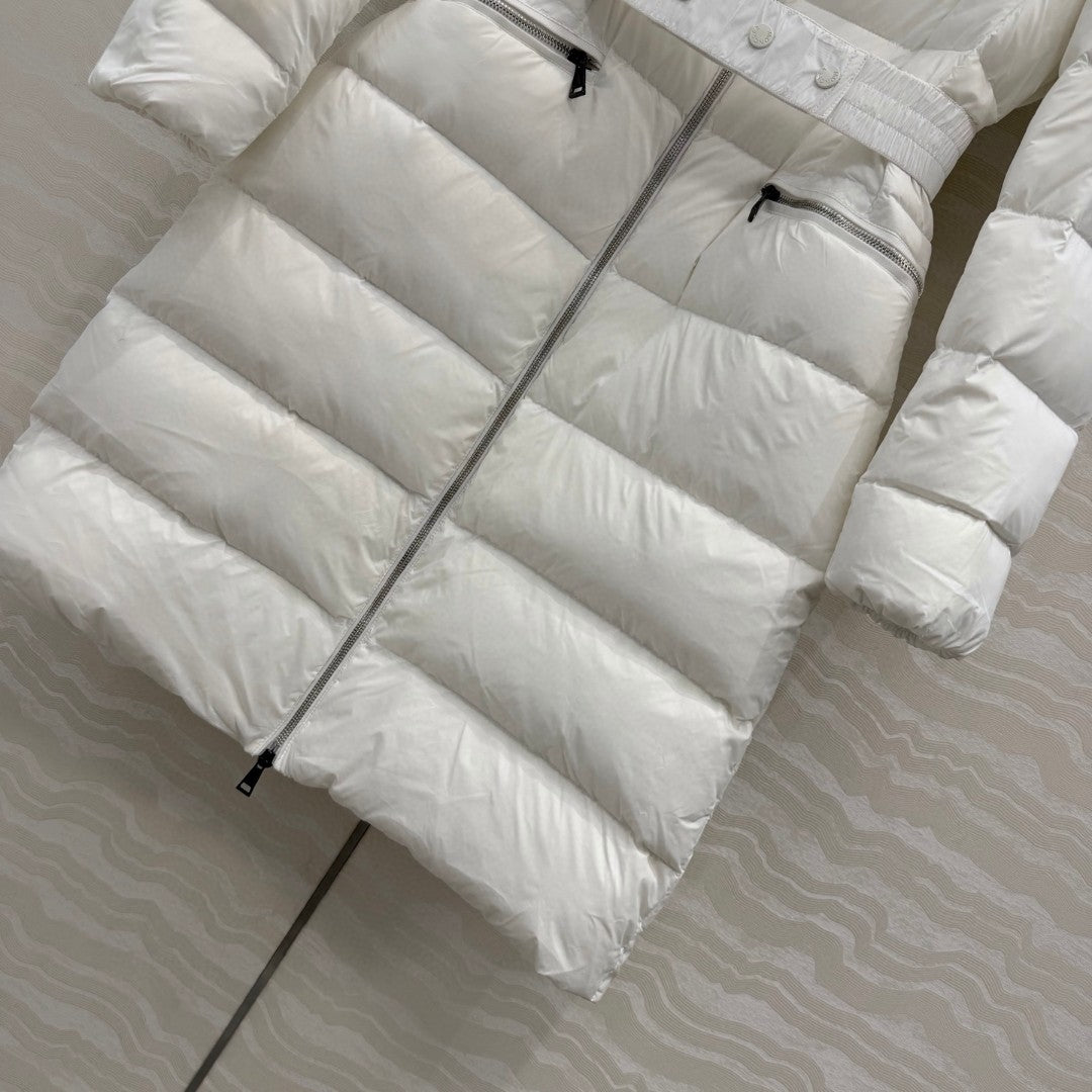 Boed Hooded Shearling-Trimmed Long Down Jacket