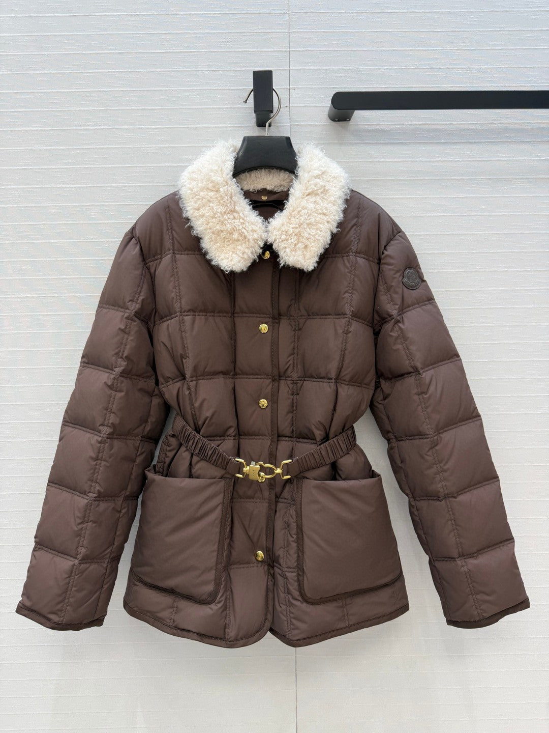 Moncler Cygnes Belted Short Down Jacket