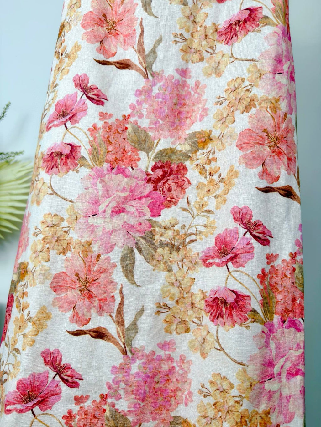 Zimmermann Como Floral Ruffled Linen Midi Dress
