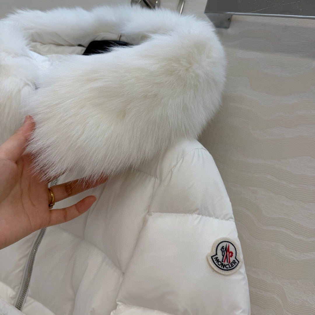 Boed Hooded Shearling-Trimmed Short Down Jacket
