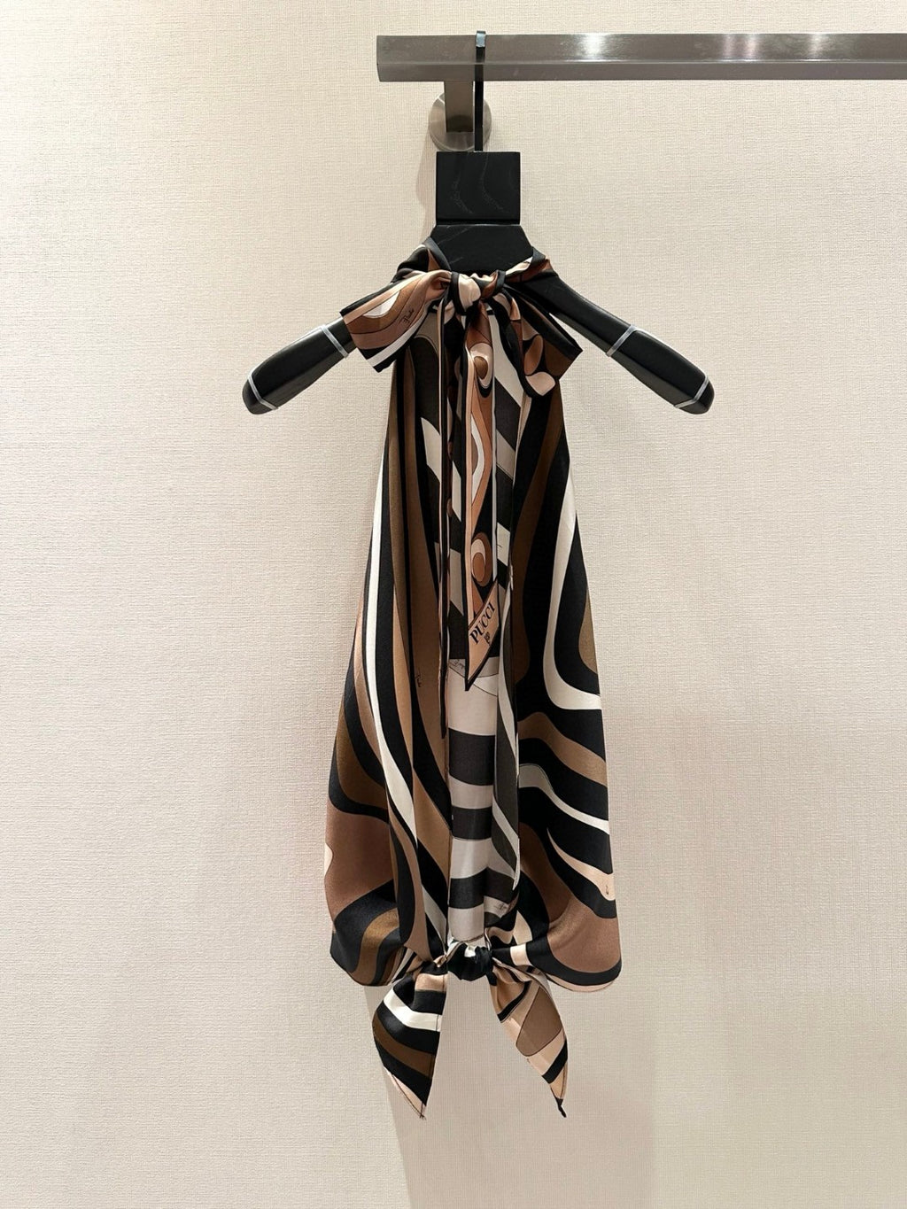 MARMO SILK TWILL HALTER TOP