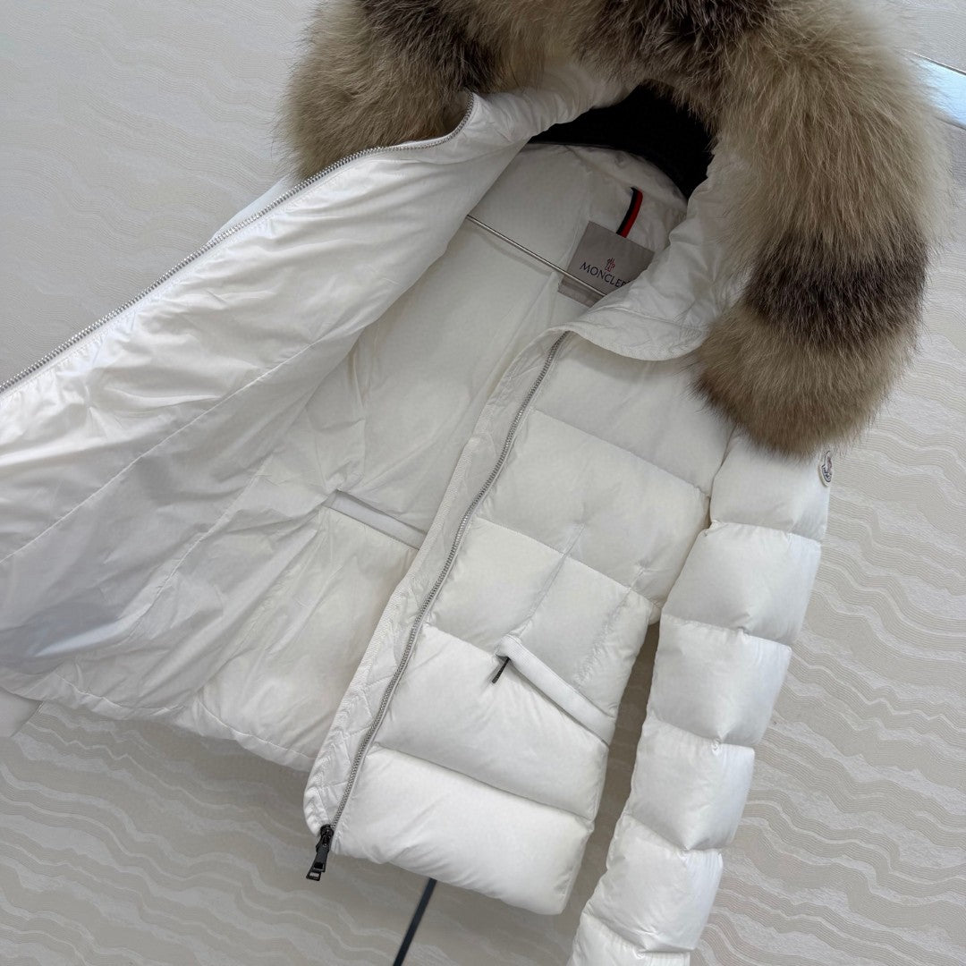 Boed Hooded Shearling-Trimmed Short Down Jacket