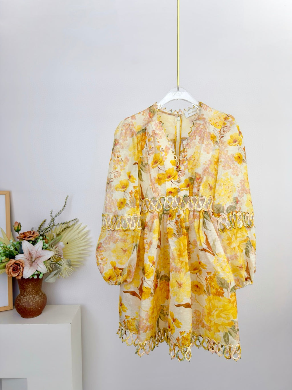 Zimmermann Como Floral Linen and Silk Minidress