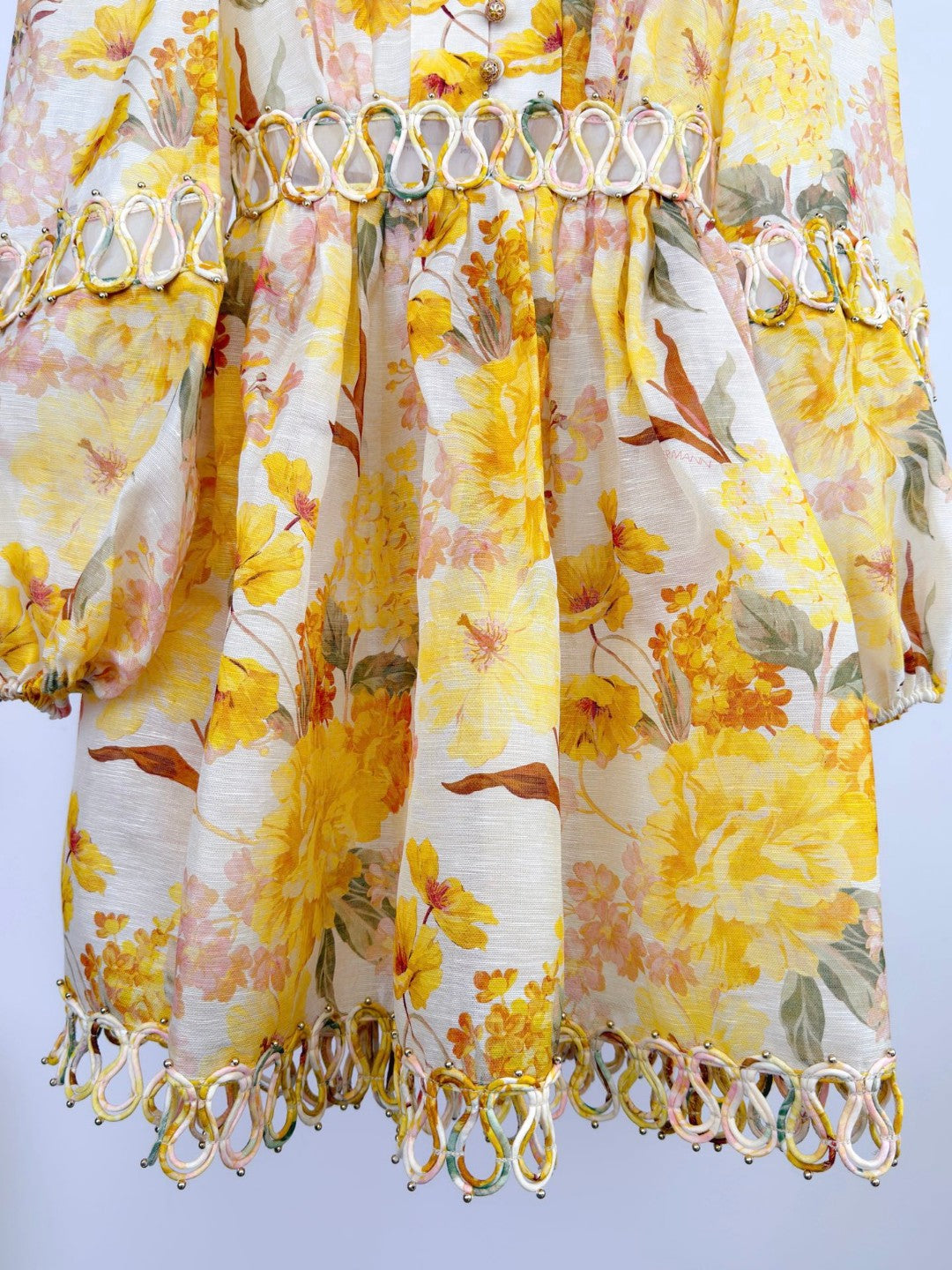 Zimmermann Como Floral Linen and Silk Minidress