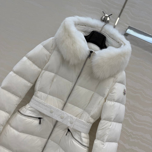 Boed Hooded Shearling-Trimmed Long Down Jacket