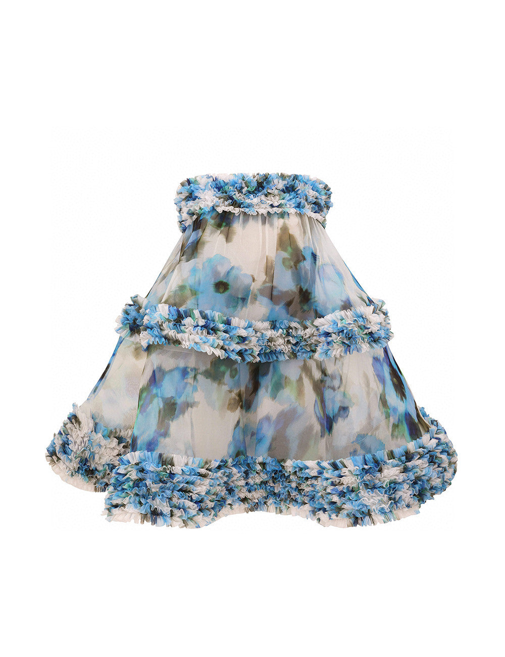 Zimmermann Alchemy Ruffle Mini Dress in Blue Poppy