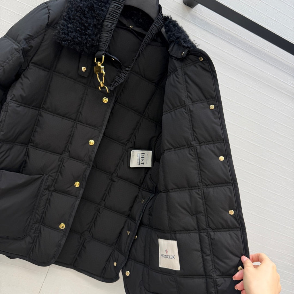 Moncler Cygnes Belted Short Down Jacket