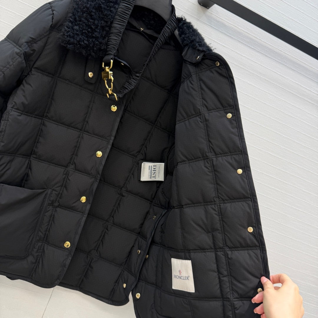 Moncler Cygnes Belted Short Down Jacket