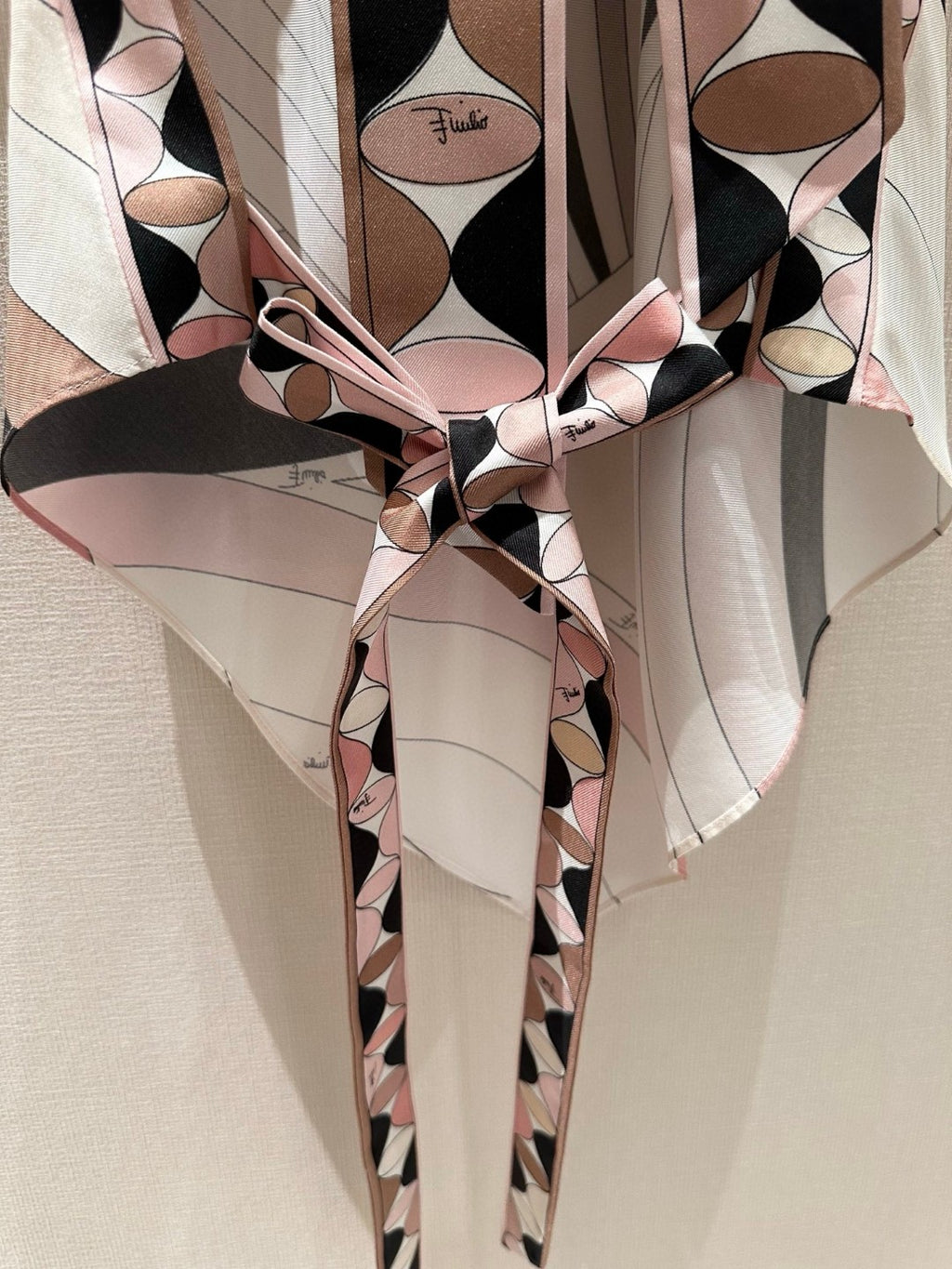 IRIDE PRINT SILK TWILL HALTER TOP