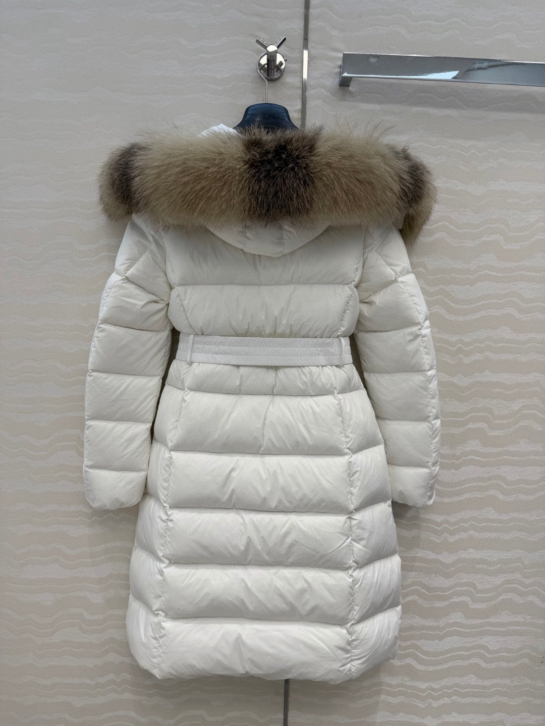 Boed Hooded Shearling-Trimmed Long Down Jacket