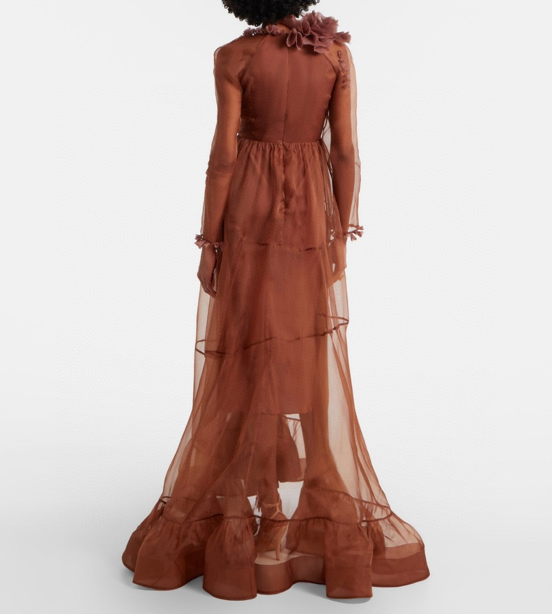 Zimmermann Como Floral-Applique Silk Maxi Dress