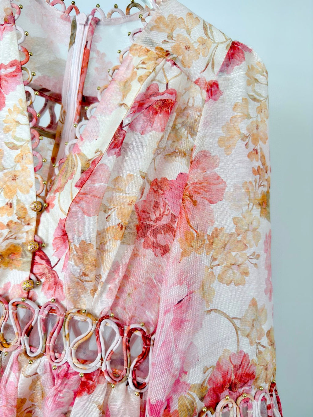 Zimmermann Como Floral Linen and Silk Minidress