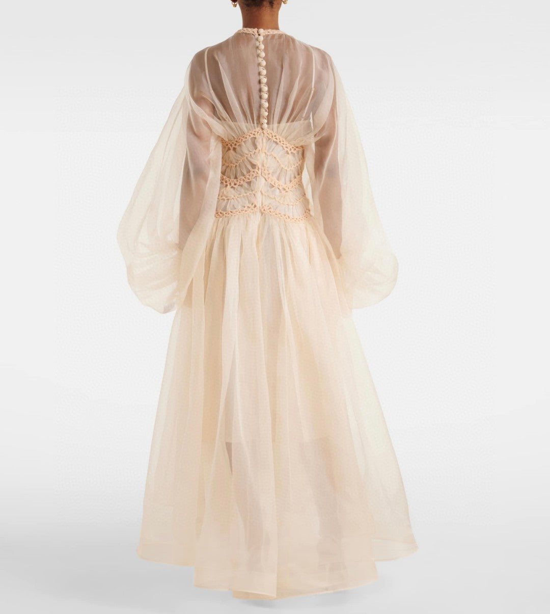Zimmermann Illuminate Macramé Silk Organza Gown