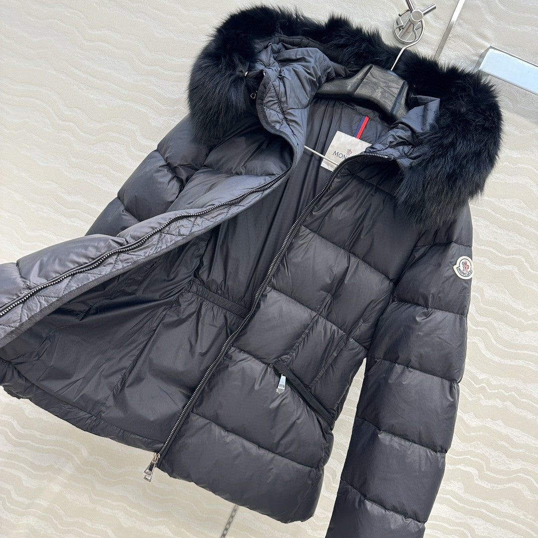 Boed Hooded Shearling-Trimmed Short Down Jacket