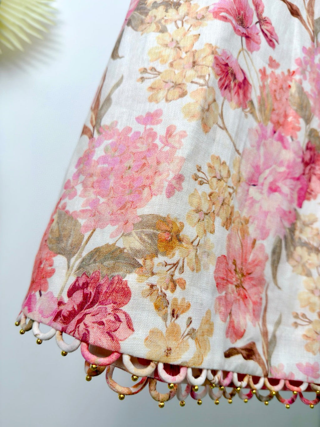 Zimmermann Como Floral Ruffled Linen Midi Dress