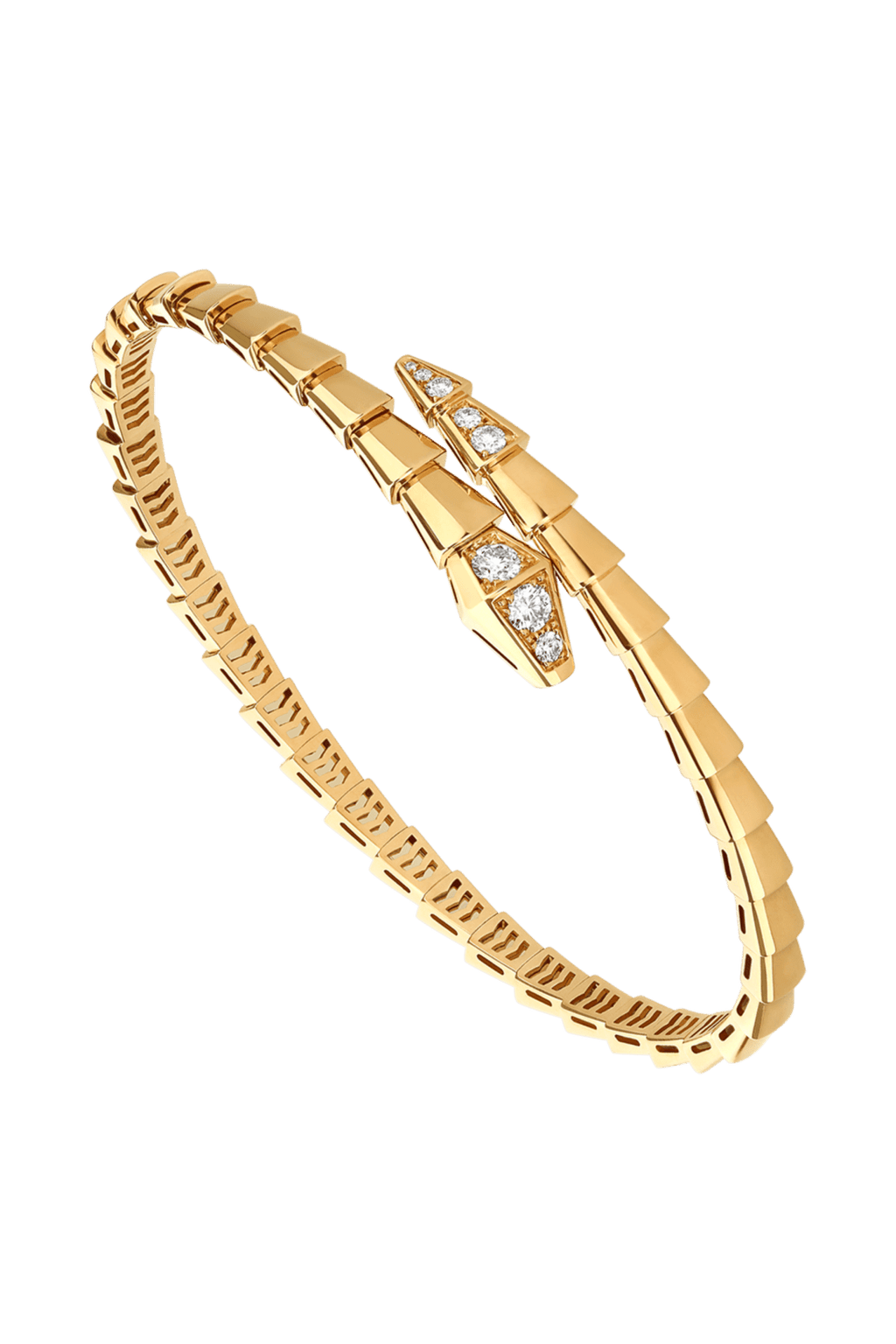 SERPENTI VIPER BRACELET WITH PAVÉ DIAMONDS ON THE HEAD AND TAIL 18K GOLD